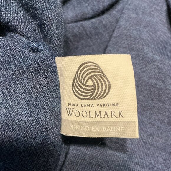 Marbas Merino Wool Long Sleeve Polo Sweater Mens Large 52 Blue Made In Italy - Picture 9 of 12
